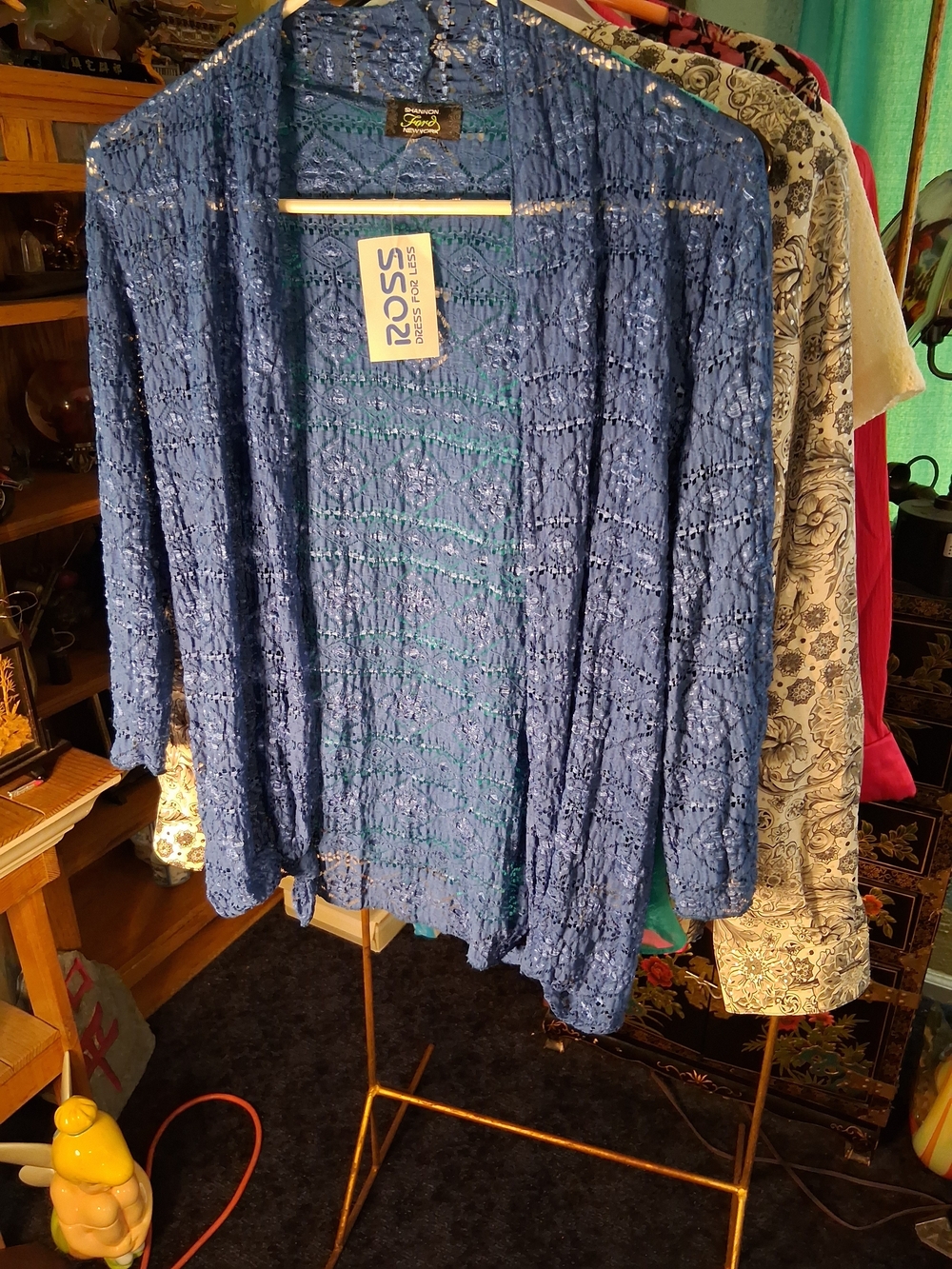 Ford Blue Lace Open-Front Women's Cardigan